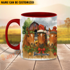 Joycorners Personalized Christmas Farmhouse Holiday Gift Cow Mug