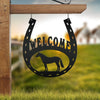 Joycorners Horse Shoe Welcome Sign, Horse Shoe Art-Horse Barn Wall Decor, Horse Gift LM0110