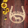 Joycorners Horse Shoe Welcome Sign, Horse Shoe Art-Horse Barn Wall Decor, Horse Gift LM0110