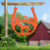 Joycorners Horse Shoe Welcome Sign, Horse Shoe Art-Horse Barn Wall Decor, Horse Gift LM0110