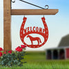 Joycorners Horse Shoe Welcome Sign, Horse Shoe Art-Horse Barn Wall Decor, Horse Gift LM0110