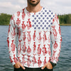 Joycorners American Flag Fish Shirt, Fishing SPF Shirt, Mens Fishing Shirts Long Sleeve, Gift For Fisherman