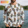 Joycorners Custom Face White Funny Fishing Shirt, Personalized Fishing Shirt, Gift For Fisherman, Men's Fishing Shirt