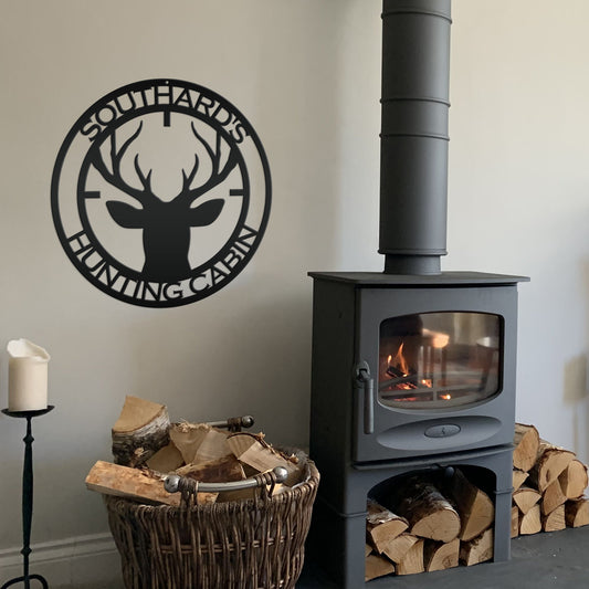 Joycorners Personalized Deer Hunting Cabin Metal Sign LM0110