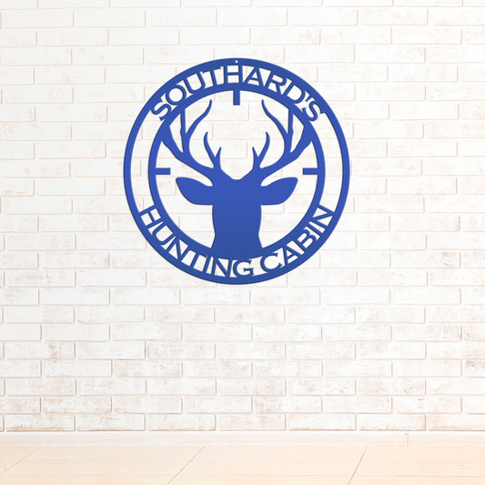 Joycorners Personalized Deer Hunting Cabin Metal Sign LM0110