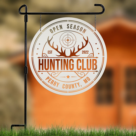 Joycorners Custom Hunting Metal Sign - Your Own Wording-Fathers Day-Gift for Dad-Grandpa-Son-Custom Hunting Cabin Sign LM0110
