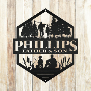 Joycorners Custom Family Hunting Sign, Fathers Day Gift, Sign for the Cabin, Cabin Decor, Gift for Hunter, Hunter Gift LM0110
