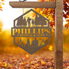 Joycorners Custom Family Hunting Sign, Fathers Day Gift, Sign for the Cabin, Cabin Decor, Gift for Hunter, Hunter Gift LM0110