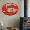 Joycorners Personalized Turkey and Deer Hunting Scene Sign-Custom Turkey Hunting Sign-Turkey Hunting Themed Decor LM0110