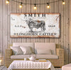 Joycorners Longhorn Cattle Personalized Name Canvas Cattle Ranch Signs