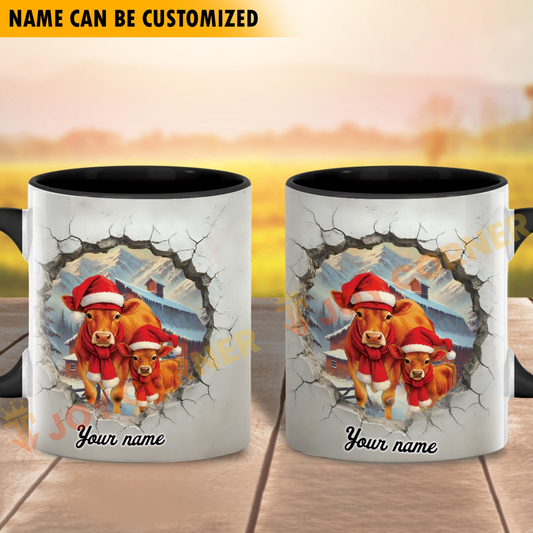 Joycorners Jersey Personalized Name Christmas Farmyard Mug