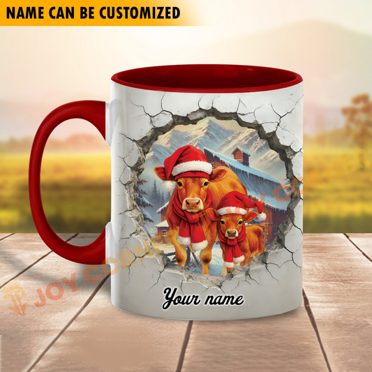 Joycorners Jersey Personalized Name Christmas Farmyard Mug