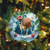Joycorners Personalized Farmhouse Cow Acrylic Ornament (14 Breed Options)