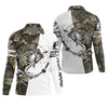 Joycorners Camo White Fishing UPF Shirts, Camouflage Fishing Shirts, Fishing Gifts For Men, Men's Fishing Shirt