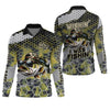 Joycorners Wishin I Was Fishin Camo Fishing Shirt, Bass Fishing Shirt, SPF Shirt For Men, Presents For Fishermen