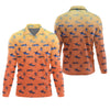 Joycorners Swordfish Pattern Orange Fishing Shirt, Cute Fishing Outfits, SPF Shirt For Men, Men's Fishing Shirt