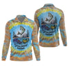 Joycorners Tie Dyed Pattern Fishing UPF Shirts, Fishing Gifts For Men, Men's Fishing Shirt, Fishing Shirts For Men