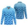 Joycorners Swordfish Pattern Blue Fishing Shirt, Cute Fishing Outfits, SPF Shirt For Men, Men's Fishing Shirt