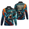 Joycorners Shark Fishing Shirt, Fearless In The Face Of The Unknown Fishing UPF Shirts, Fishing Gifts For Men