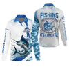 Joycorners Fishing It's Not A Hobby It's A Lifestyle Blue Camo Fishing UPF Shirts, Blue Marlin Fishing Shirts For Men