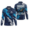 Joycorners Sharks Will Kill You Performance Fishing Shirts, SPF Shirt For Men, Presents For Fishermen