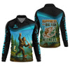 Joycorners Happiness Is A Big Fish And A Witness Bigfoot Fishing SPF Shirt, Funny Fishing Shirt, Men's Fishing Shirt