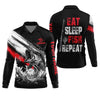 Joycorners Eat Sleep Fish Repeat Water Splash Fishing UPF Shirts, Fisherman Gift, Fishing Shirts For Men