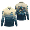 Joycorners Fishing Is My Therapy Navy And Beige Fishing UPF Shirts, Gift For Fisherman, Fishing Shirts For Men