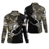 Joycorners Camo Black Fishing UPF Shirts, Camouflage Fishing Shirts, Fishing Gifts For Men, Men's Fishing Shirt