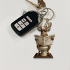 Joycorner Funny Deer Reading Newspaper Toilet Ornament Keychain
