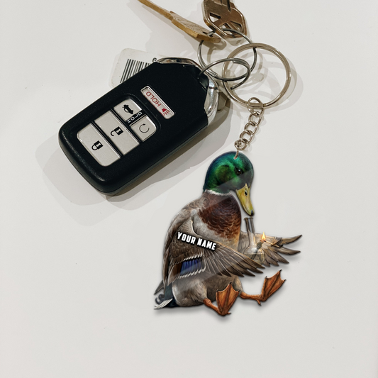 Joycorner Personalized Funny Stoner Duck Bong Ornament Keychain