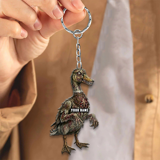 Joycorner Personalized Zombie Duck Horror Ornament Keychain