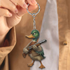 Joycorner Personalized Tough Duck Hunting Ornament Keychain