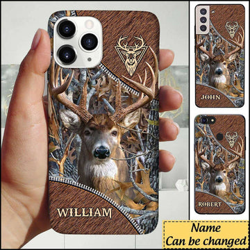 Joycorners Deer Hunting Leather Parttern Personalized Name Phone Case 1 LM0912