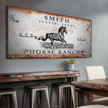 Joycorners Horse Personalized Name Canvas Cattle Ranch Signs