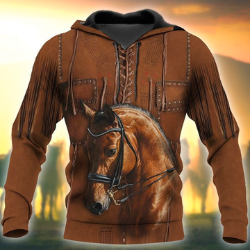 Joycorners Brown Horse Lover 3D Printed Hoodie