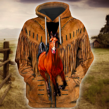 Joycorners Brown Horse Lover 3D Printed Hoodie