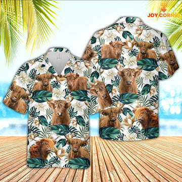 JoyCorners Highland Cattle Hawaiian Shirt