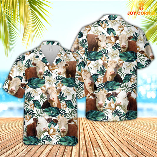 JoyCorners Hereford Cattle Hawaiian Shirt