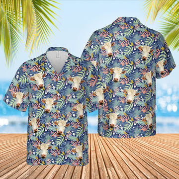 JoyCorners Charolais Cattle Hawaiian Shirt