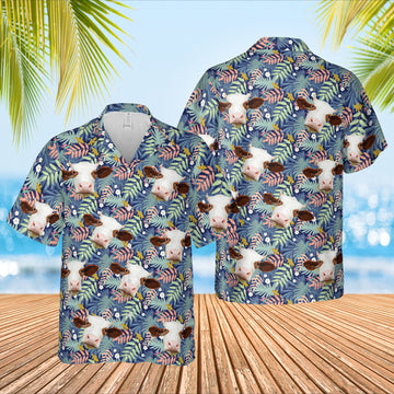 JoyCorners Hereford Cattle Hawaiian Shirt