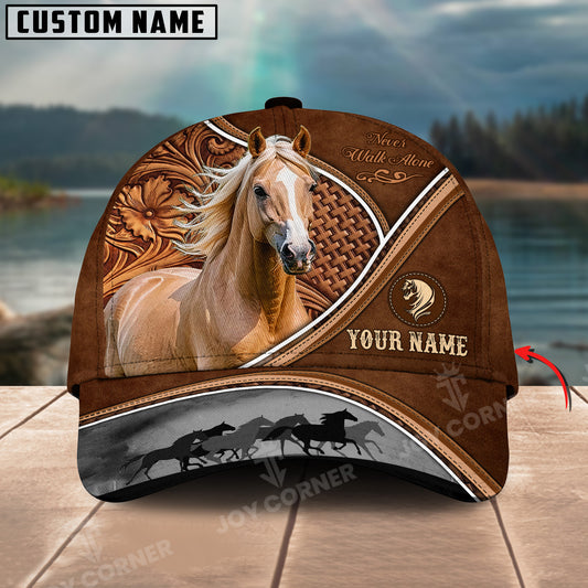 Joycorners Palomino Horse Never Walk Alone Custom Name 3D Classic Cap