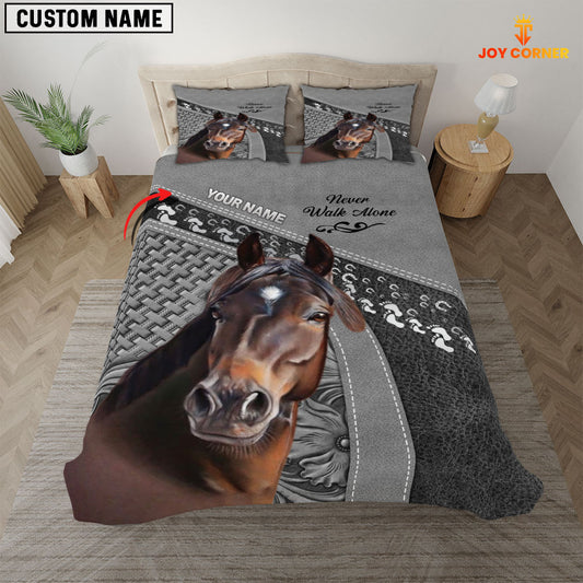 Joycorners Horse Never Walk Alone Customized Name 3D Bedding Set