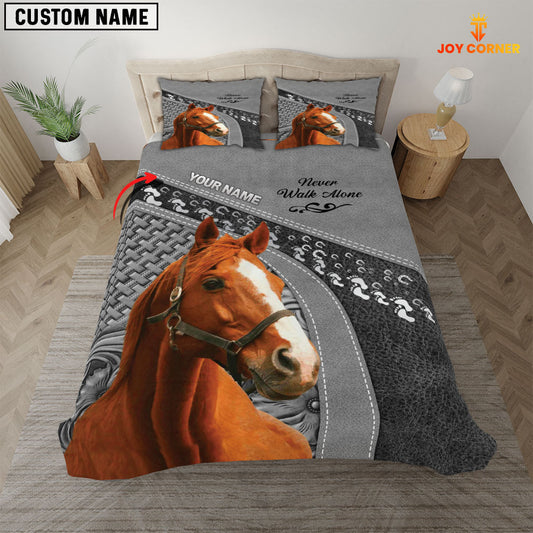 Joycorners Horse Never Walk Alone Customized Name 3D Bedding Set