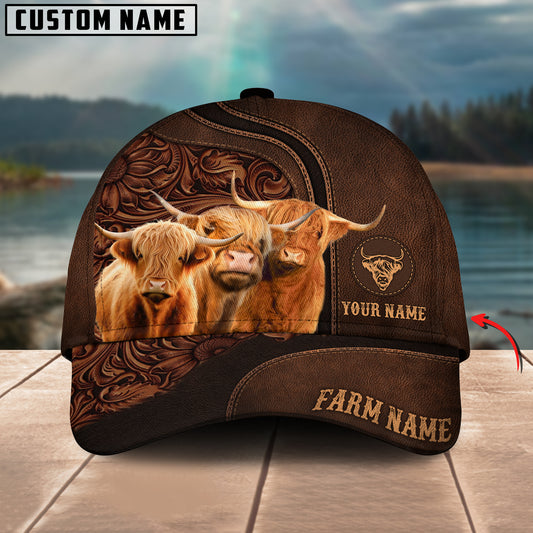 Joycorners Highland Cattle Customized Name And Farm Name 3D Classic Cap