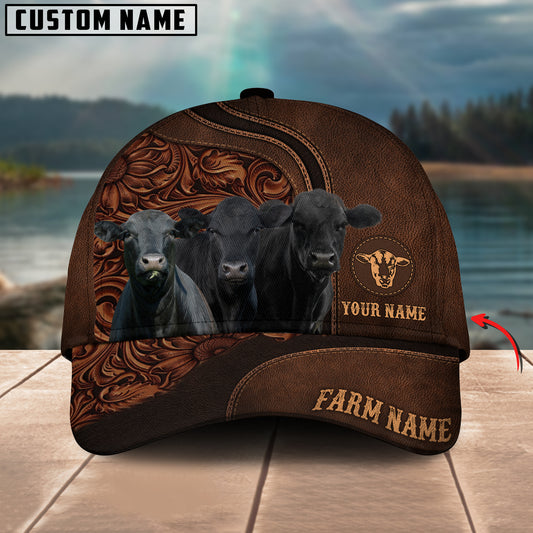 Joycorners Black Angus Cattle Customized Name And Farm Name 3D Classic Cap