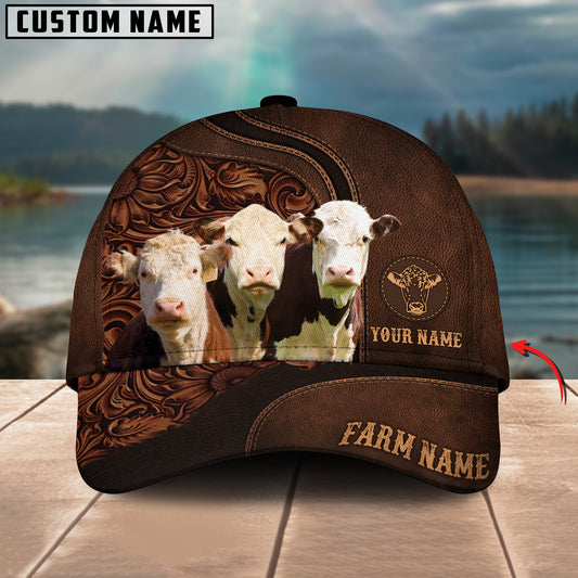 Joycorners Hereford Cattle Customized Name And Farm Name 3D Classic Cap