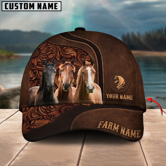 Joycorners Horse Lovers Customized Name And Farm Name 3D Classic Cap