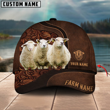 Joycorners Sheep Cattle Customized Name And Farm Name 3D Classic Cap