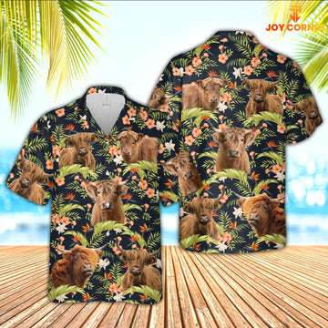 JoyCorners Highland Cattle Hawaiian Shirt